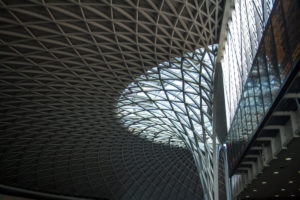 Steel-glass construction of the domed roof, British museum, London, England, Great Britain Steel-glass construction of the domed roof, British museum, London, England, Great Britain