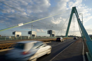 Germany, North Rhine-Westphalia, Cologne, Severins bridge, traffic, Kranhäuser Germany, North Rhine-Westphalia, Cologne, Severins bridge, traffic, Kranhäuser