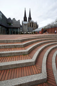 Germany, North Rhine-Westphalia, Cologne, Heinrich-Böll-Platz, Cologne Cathedral, stairs, pavement, steps, corner Germany, North Rhine-Westphalia, Cologne, Heinrich-Böll-Platz, Cologne Cathedral, stairs, pavement, steps, corner