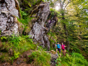 Hiking on the second valley path, narrow path on the Kandel Hiking on the second valley path, narrow path on the Kandel