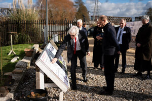 The Duke of Edinburgh looking at a information board during a visit to Railworld Wildlife Haven in Peterborough, Cambridgsehire.