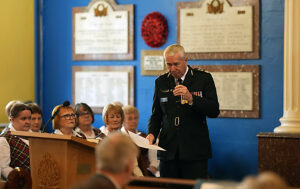 PSNI Cheif Constable Jon Boucher during the service at Sandys Street Presbyterian Church, Newry, to mark the 40th anniversary of the killing of nine Royal Ulster Constabulary (RUC) officers in an IRA attack