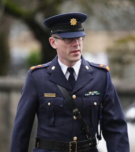 Garda Superintendent Charles Armstrong arrives for the service at Sandys Street Presbyterian Church, Newry, to mark the 40th anniversary of the killing of nine Royal Ulster Constabulary (RUC) officers in an IRA attack.