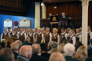 The PSNI / RUC Ladies Choir sing during the service at Sandys Street Presbyterian Church, Newry, to mark the 40th anniversary of the killing of nine Royal Ulster Constabulary (RUC) officers in an IRA attack