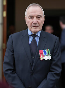 Former RUC Asst Cheif Constable William Stewart at the service at Sandys Street Presbyterian Church, Newry, to mark the 40th anniversary of the killing of nine Royal Ulster Constabulary (RUC) officers in an IRA attack