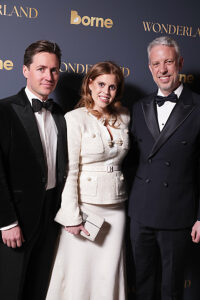 (left to right) Edoardo Mapelli Mozzi, Princess Beatrice, and David Badcock attend Borne's Wonderland event at the V&A in London. Picture date: Thursday March 6, 2025.