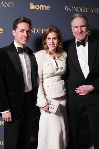 (left to right) Edoardo Mapelli Mozzi, Princess Beatrice, and Professor Mark Johnson attend Borne's Wonderland event at the V&A in London. Picture date: Thursday March 6, 2025.