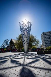 Streetview sculpture light and shadow, Townhall Christchurch Streetview sculpture light and shadow, Townhall Christchurch