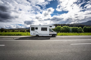 Caravan on Highway 7, South Island New Zealand Caravan on Highway 7, South Island New Zealand