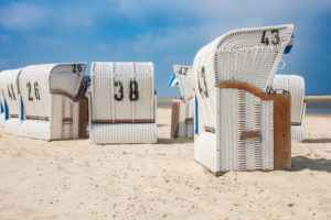 Europe, Germany, the North Sea, Lower Saxony, the East Frisians, Spiekeroog, beach chairs on the beach of Spiekeroog Europe, Germany, the North Sea, Lower Saxony, the East Frisians, Spiekeroog, beach chairs on the beach of Spiekeroog