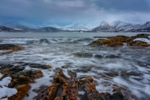 Europe, Norway, Troms, Tromvik, rough coast Europe, Norway, Troms, Tromvik, rough coast