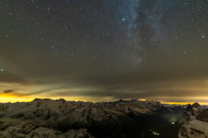 Europe, Switzerland, Central Switzerland, Canton Obwalden, Engelberg, at night on the Titlis Europe, Switzerland, Central Switzerland, Canton Obwalden, Engelberg, at night on the Titlis