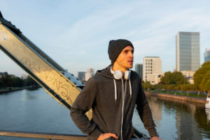 Young man in the town, Frankfurt on the Main, Hessen, Young man in the town, Frankfurt on the Main, Hessen,