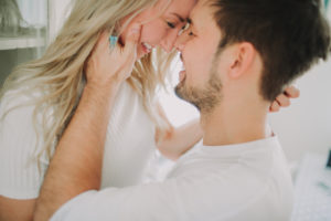 Young couple in love, profile