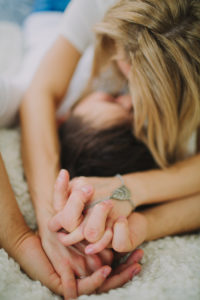 Young couple in love at home in the bed, close up