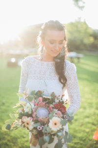 Young bride outside, portrait