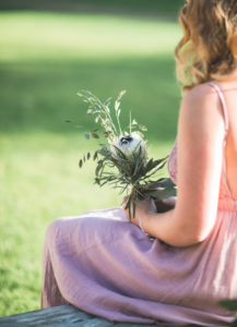 Witness at alternative wedding outside, half profile