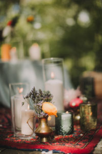 Decoration at alternative wedding celebration, close up