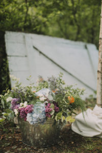 Alternative wedding outside, decoration, flowers