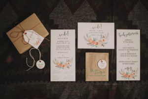 Alternative wedding, preparation, menu cards, invitations, presents and name cards, Stilllife