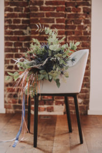 Chair, flower bouquet, 