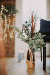 Decoration, floor vase, eucalyptus branches,