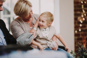 Grandparents, boy, lap, sitting,