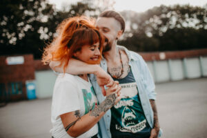 Young couple in love, outside