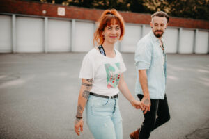 Young couple in love, outside