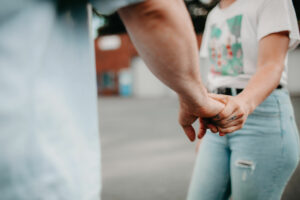 Young couple in love, outside