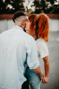 Young couple in love, outside