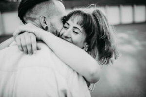 Young couple in love, outside