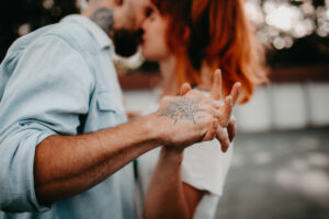 Young couple in love, outside