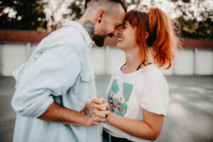 Young couple in love, outside