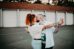 Young couple in love, outside
