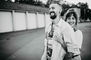 Young couple in love, outside