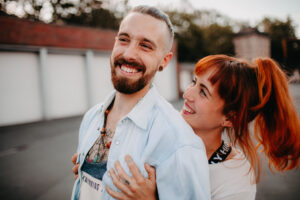 Young couple in love, outside