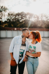 Young couple in love, outside