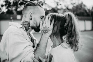 Young couple in love, outside
