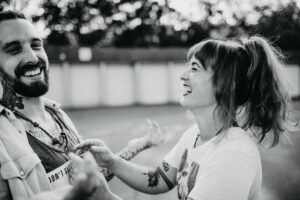 Young couple in love, outside