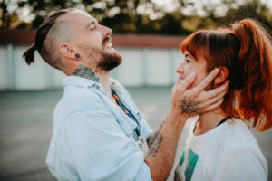 Young couple in love, outside