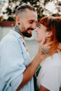 Young couple in love, outside