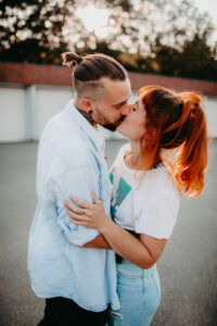 Young couple in love, outside