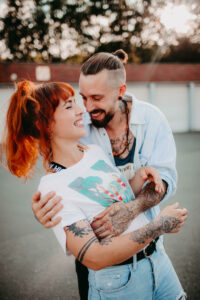 Young couple in love, outside