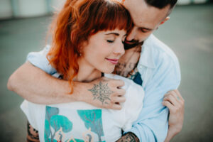 Young couple in love, outside
