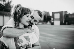 Young couple in love, outside