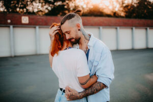 Young couple in love, outside