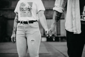 Young couple in love, outside