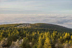 Deutschland, Sachsen-Anhalt, Nationalpark Harz, Brocken bei Inversionswetterlage am Abend Deutschland, Sachsen-Anhalt, Nationalpark Harz, Brocken bei Inversionswetterlage am Abend