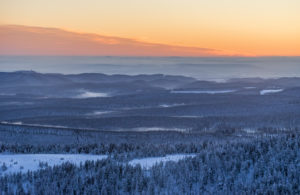 Germany, Saxony-Anhalt, Harz National Park, Harz National Park in winter, landscape, overview, evening mood Germany, Saxony-Anhalt, Harz National Park, Harz National Park in winter, landscape, overview, evening mood